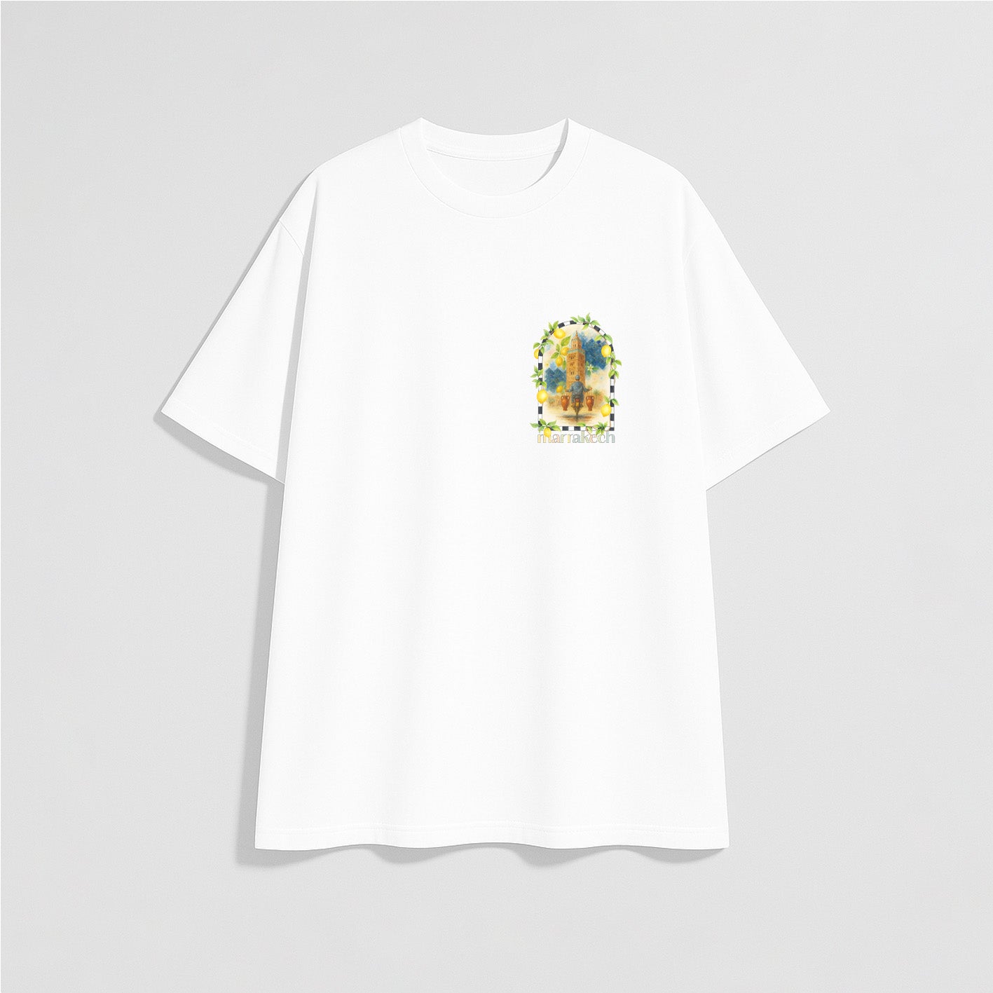 T-shirt oversize Blanc « Tangia Marrakechia »