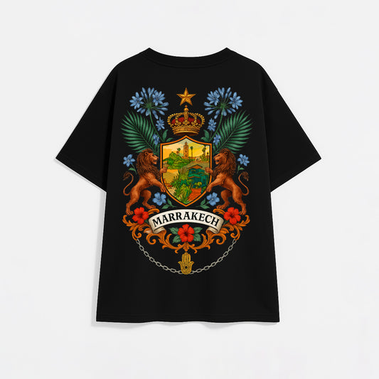 T-shirt Noir Oversize "Héritage de Marrakech" – Edition Royale