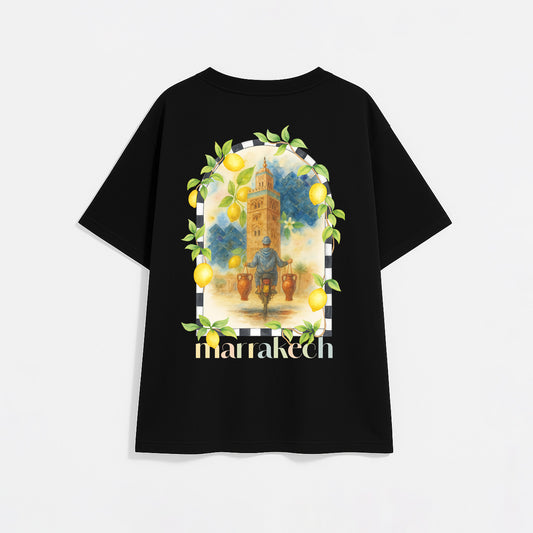 T-shirt oversize Noir "Tangia Marrakechia"