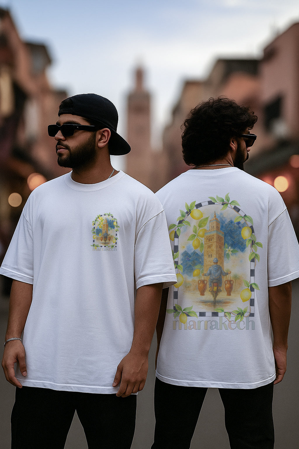 T-shirt oversize Blanc « Tangia Marrakechia »