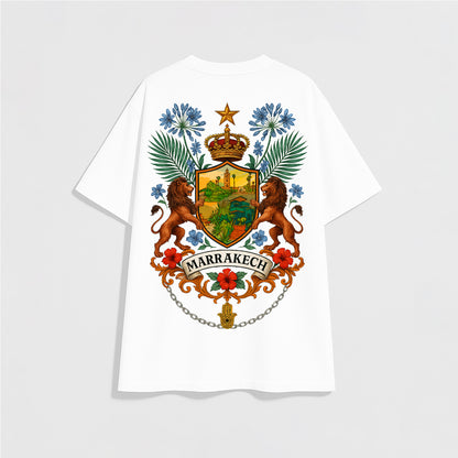 T-shirt Blanc Oversize "Héritage de Marrakech" – Edition Royale