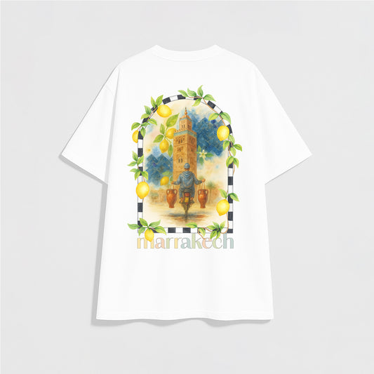 T-shirt oversize Blanc « Tangia Marrakechia »
